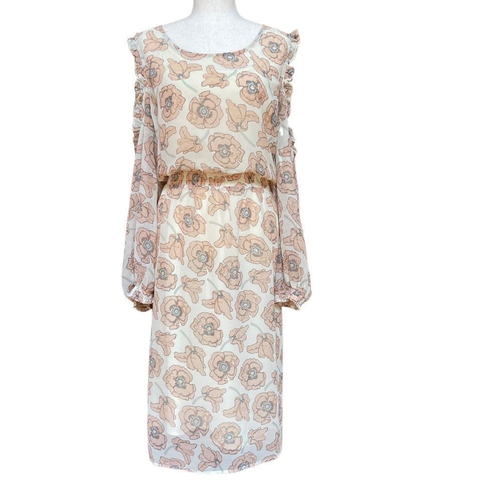 NWT Lucky Brand Floral Long Sleeve Cold Shoulder Date Night Dress PLUS Size 2X - Picture 7 of 16